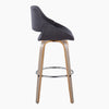 Fabrico - 30" Fixed-Height Barstool With Swivel And Round Chrome Metal Footrest (Set of 2) - Light Gray Wood