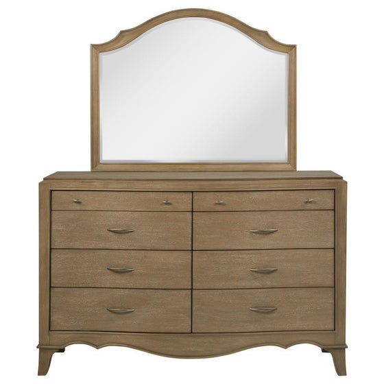 Revello - 8-Drawer Bedroom Dresser With Mirror - Washed Mango