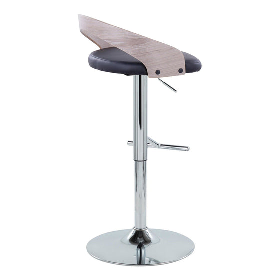 Grotto - Adjustable Barstool (Set of 2) - Black, Gray Light
