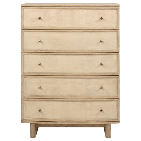 Kailani - 5-Drawer Bedroom Chest Of Drawers - Beige Oak