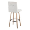 Hank - 30" Fixed-Height Barstool With Swivel And Round Black Metal Footrest (Set of 2) - Whitewashed Wood