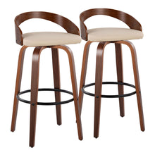  Grotto - 30" Fixed-Height Barstool (Set of 2) - Walnut Base