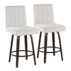 Hank - 26" Fixed-Height Counter Stool With Swivel And Round Black Metal Footrest (Set of 2) - Walnut Glazed Wood