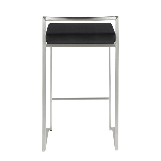 Fuji - Counter Stool Steel With Cushion - Stainless Steel