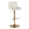 Santi - Upholstered Adjustable Barstool With Swivel And Rounded T Footrest (Set of 2) - Gold Metal