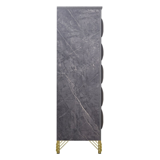 Symmetry - 5 Drawer Chest - Charcoal