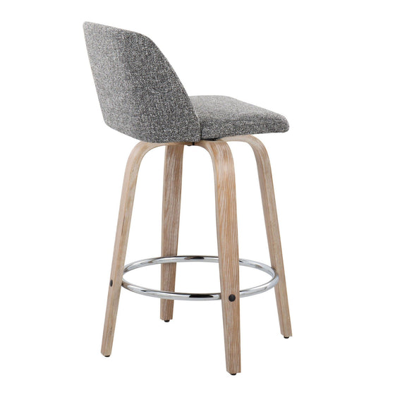 Toriano - 26" Fixed-height Counter Stool (Set of 2) - Gray Noise
