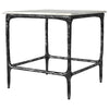 Ebby - Square Genuine Marble Top Metal End Table - White