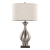 Pin - 28" Metal Table Lamp - Brushed Coal Metal And White Linen Shade From Grandview Gallery (Set of 2)