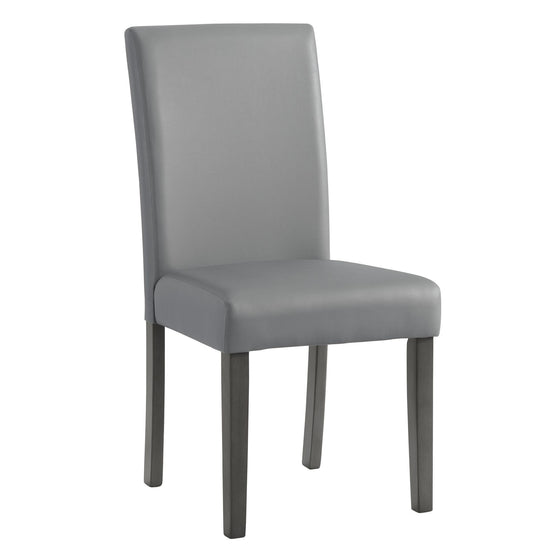 Ambridge - 5 Piece Round Dining Set With Faux Marble Top - Brushed Gray