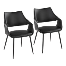  Curvo - High Back Upholstered Chair (Set of 2) - Black Metal Legs