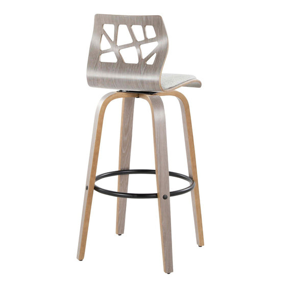 Folia - 30" Fixed-height Barstool (Set of 2) - Gray