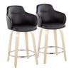Boyne - 24" Fixed-height Faux Leather Counter Stool (Set of 2) - Black
