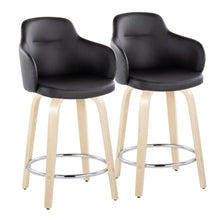  Boyne - 24" Fixed-height Faux Leather Counter Stool (Set of 2) - Black