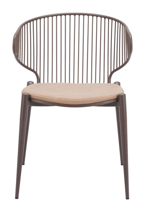 Silues - Dining Chair (Set of 2) - Taupe & Brown