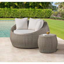  Ollie - Cuddler Chair And End Table - Tan And Olefin White Cream