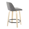 Toriano - 24" Fixed-Height Counter Stool (Set of 2) - Natural & Black Round Base