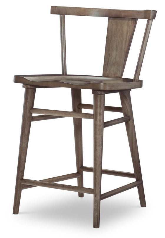 XXX's And OOO's - Counter Height Splat Back Chair (Set of 2) - Cocoa
