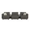 Options One - Living Room Set Sectional With Media Console And 3 Ottomans