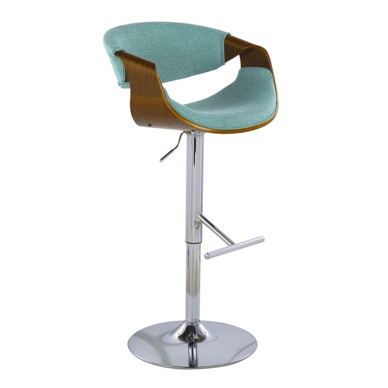 Curvini - Adjustable Barstool With Swivel - Walnut (Set of 2)