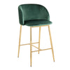 Fran - Pleated Waves Fixed-Height Counter Stool (Set of 2) - Gold Legs