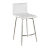 Mara - 26" Upholstered Fixed-Height Counter Stool With Swivel (Set of 2) - Stainless Steel
