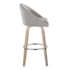 Matisse - 30" Highback Fixed-Height Barstool With Swivel And Round Chrome Metal Footrest (Set of 2) - Light Gray Wood