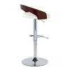 Grotto - Adjustable Barstool (Set of 2) - Chrome Base, Walnut Backrest
