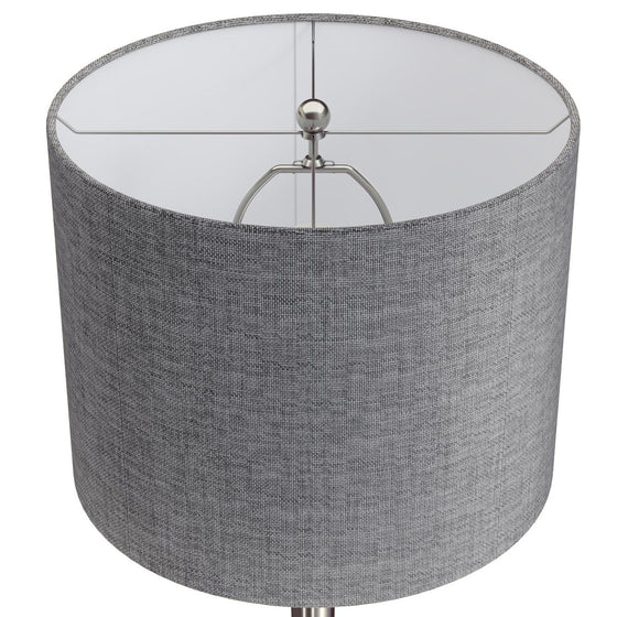 Lenuxe - 24" Metal Table Lamp - Brushed Nickel (Set of 2)