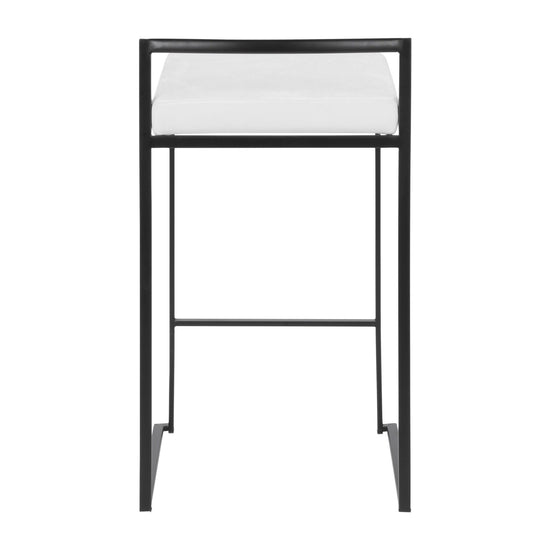 Fuji - Stackable Counter Stool With Cushion - Black Metal