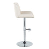 Santi - Upholstered Adjustable Barstool With Swivel And Rounded T Footrest (Set of 2) - Chrome Metal