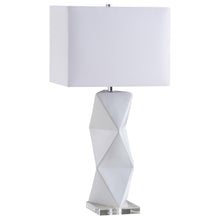  Camie - Rectangular Shade Geometric Table Lamp - White