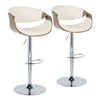 Symphony - Adjustable Barstool (Set of 2) - Chrome Base & Gray Backrest