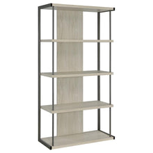  Loomis - 4-Shelf Bookshelf - Whitewashed Gray