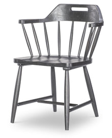  Vintage Market - Spindle Back Arm Chair With Handle Cut Out (Set of 2) - Kettle Black
