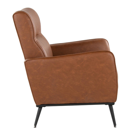 Casper - Lounger - Black Metal And Camel Faux Leather