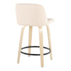Toriano - 24" Fixed-height Counter Stool (Set of 2) - Cream, Black And Natural