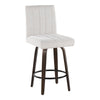 Hank - 26" Fixed-Height Counter Stool With Swivel And Round Black Metal Footrest (Set of 2) - Walnut Glazed Wood