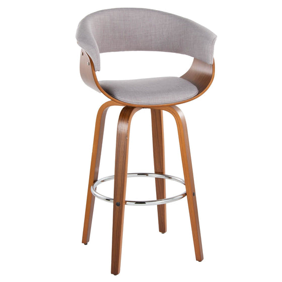 Vintage Mod - 30" Fixed-Height Barstool (Set of 2) - Black Footrest