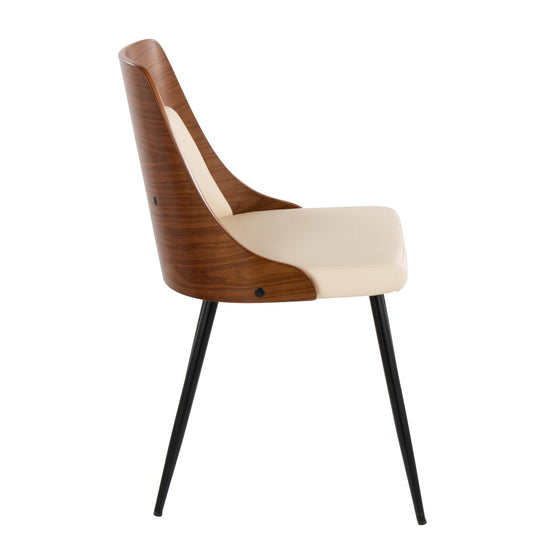 Anabelle - Dining / Accent Chair (Set of 2) - Black Metal, Walnut Wood