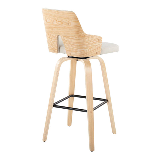Stella - 30" Fixed-Height Barstool (Set of 2) - Natural & Black Base