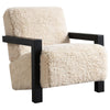 Paquet - Faux Fur Upholstered Chair Solid Wood Arms - Latte