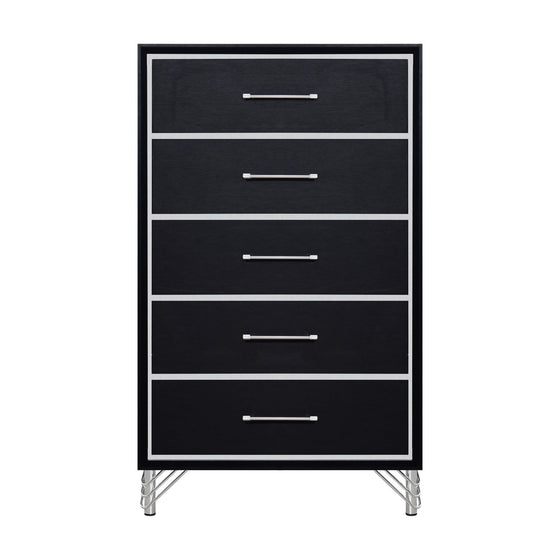 Ava - 5 Drawer Chest - Ebony