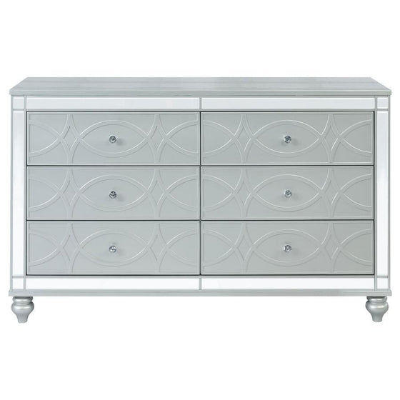 Gunnison - 6-Drawer Dresser - Silver Metallic