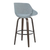 Fabrico - 30" Fixed-Height Barstool With Swivel And Round Black Metal Footrest (Set of 2) - Walnut Glazed Wood