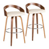 Grotto - Barstool - Walnut And Cream Faux Leather (Set of 2)