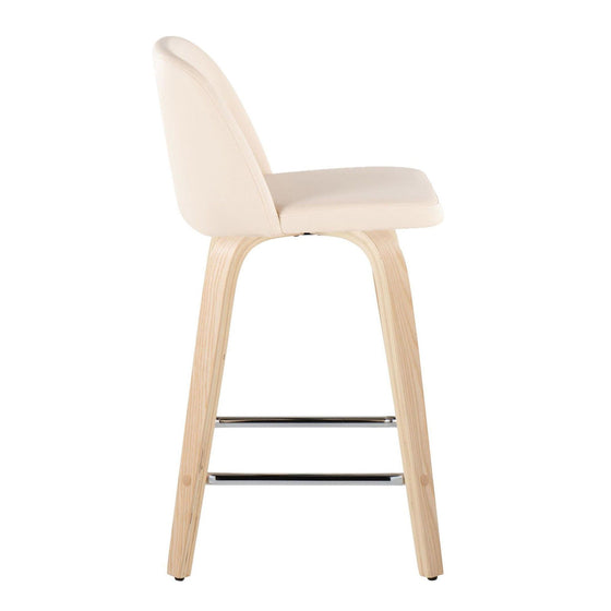 Toriano - 24" Fixed-height Counter Stool (Set of 2) - Natural And Cream