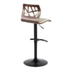 Folia - Adjustable Barstool (Set of 2) - Walnut Backrest & Black Base