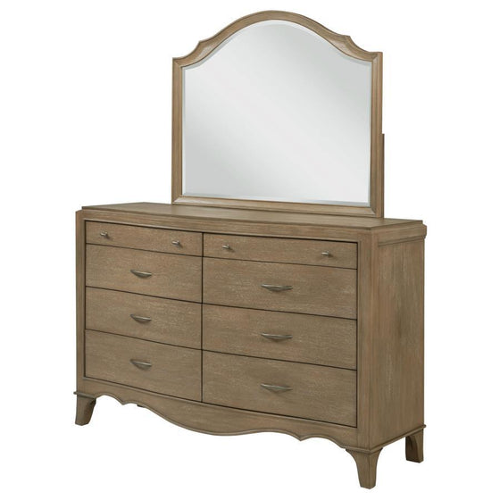 Revello - 8-Drawer Bedroom Dresser With Mirror - Washed Mango