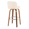 Toriano - 30" Fixed-height Barstool (Set of 2) - Walnut And Beige
